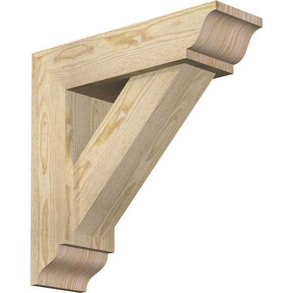 Ekena Millwork Traditional Traditional Rough Sawn Bracket w/ Offset Brace, Douglas Fir, 6"W x 20"D x 20"H BKT0604X20X20TRA01RDF - main
